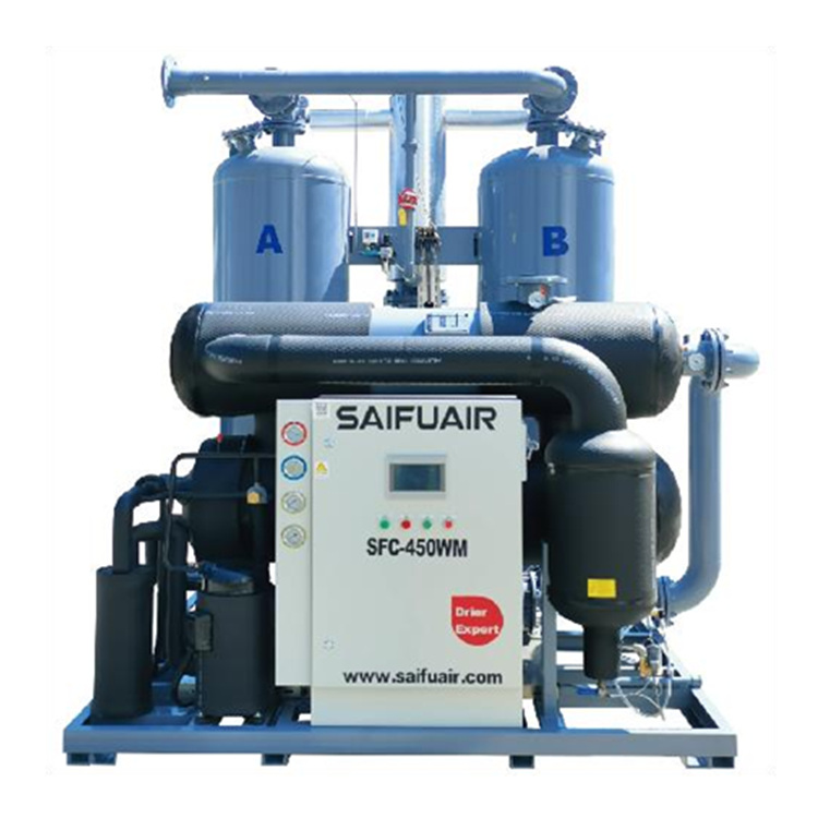 Water-cooled/adsorption regenerative combined compressed air dryers